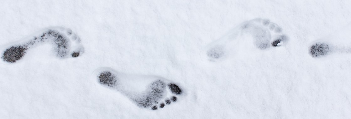 Fußstapfen Im Schnee